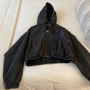 Cropped Black/Grey BDG Cropped Jacket